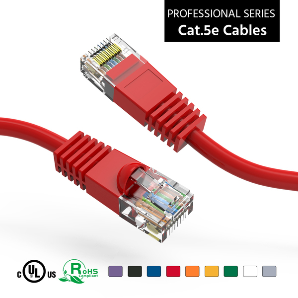 Bestlink Netware CAT5E UTP Ethernet Network Booted Cable- 8Ft- Red 100541RD